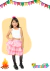 Saia Quadriculada Caipira Rosa Infantil