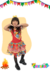 Vestido Caipira Junino de Bandeirinha Infantil