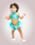 Fantasia Jasmine Verde Bebê com Trança - comprar online