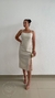 Vestido Com Linho e Fenda Básico - comprar online