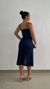 Vestido Com Linho e Fenda Básico