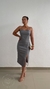 Vestido Com Linho e Fenda Básico