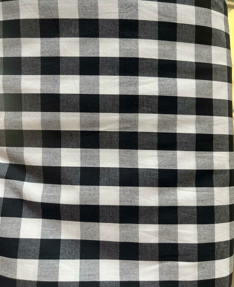 TECIDO XADREZ FIO TINTO XADREZ PRETO 0,50 X 1,50