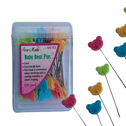 Alfinete Cabeça Urso Para Patchwork