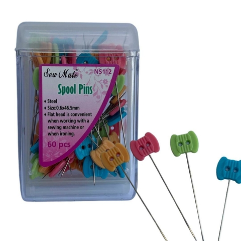 Alfinete Cabeça Retrós de Linha Para Patchwork