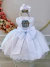 Vestido Bebê Batizado Branco Busto C/ Aplique de Borboletas e Flores na internet