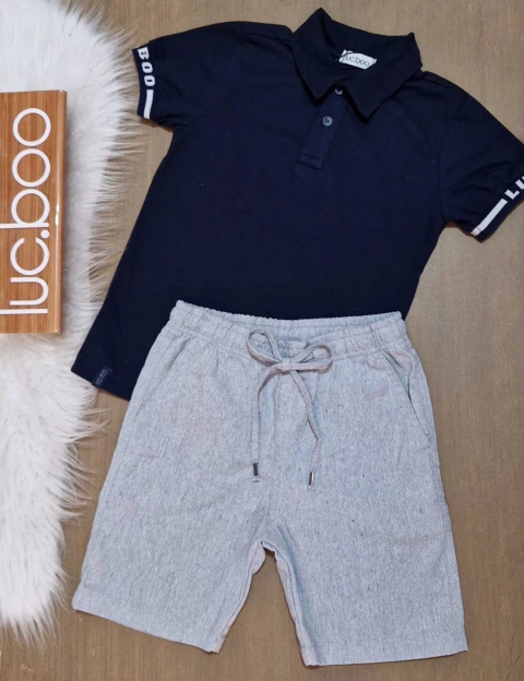 Conjunto Infantil Camisa Polo e Bermuda Eco - Luc.boo 81699 - comprar online