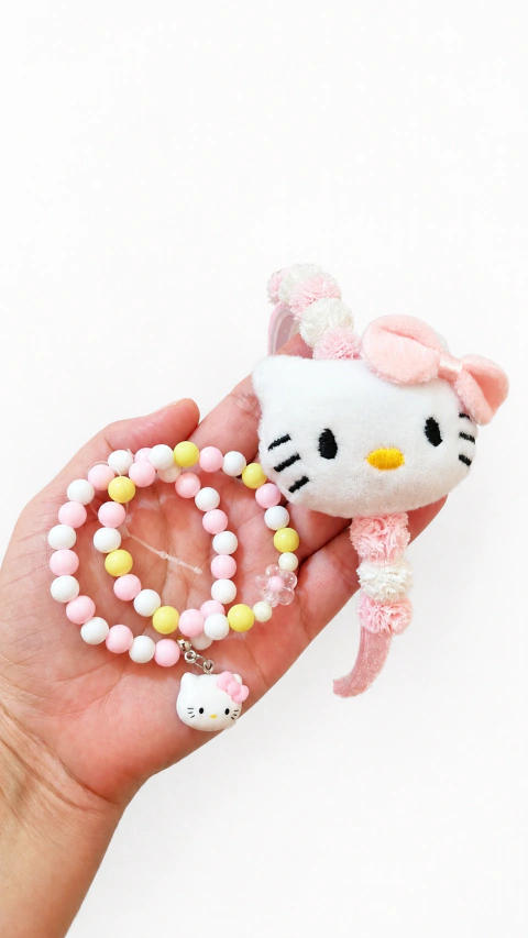 Tiara Hello Kitty com Pulseiras