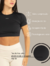 Blusa Cropped Manga Curta Preta Activ - loja online
