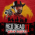 Pôster do jogo Red Dead Redemption 2, apresentando um personagem com um revólver e fundo vermelho e laranja.