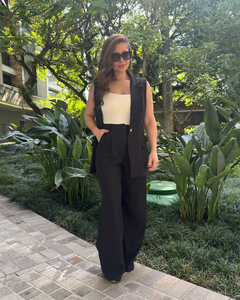Calça Wide Leg Alfaiataria Feminina - Preta na internet