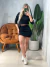 Conjunto em Anarruga Saia Curta e Cropped Assimétrico Marielen Ref. 2020 na internet