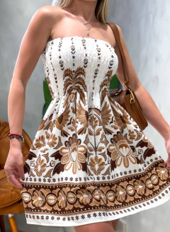 Vestido Curto em Duna com Lastex Tomara Que Caia Ref. 2085