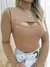 Body Feminino em Anarruga Manga Longa Recorte e Gola Clecia Ref. 921 - comprar online