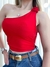 Imagem do Cropped Feminino Alça Única Plissado Rosani Ref.1200