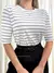 Blusa Feminina em Ribana Meia Manga Listrado Scarlet Ref. 878 - comprar online