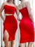 Imagem do Conjunto Feminino em Anarruga Saia Midi e Cropped de Alça com Brilho Bruna Ref. 1296