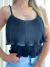 Cropped Feminino de Alça Ajustável e Babado Cris ref.221