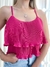 Cropped Feminino de Alça Ajustável e Babado Cris ref.221 - comprar online
