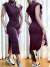 Vestido Feminino Midi em Ribana Manga Muscle com Gola Cintia Ref. 977 - PROTOCOLO MODAS