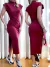 Vestido Feminino Midi em Ribana Manga Muscle com Gola Cintia Ref. 977 - loja online