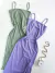 Vestido Feminino Midi em Ribana Alças Finas com Fenda Katia Ref. 1062 - loja online