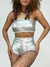 Conjunto Feminino Top Faixa e Hot Pants Metalizado Daniela Ref. 582 na internet