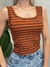 Imagem do Cropped Feminino Decote Quadrado Listrado Avila ref.953