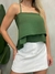 Cropped Feminino em Duna de Alça com Babado e Amarração Bárbara Ref. 1434 - loja online