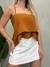Cropped Feminino em Duna de Alça com Babado e Amarração Bárbara Ref. 1434 - PROTOCOLO MODAS
