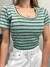 Cropped Feminino Manga Curta Gola Redonda Listrado Gleiciane ref.1024 na internet