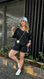 Conjunto Feminino Oversized em Moletom Cropped e Short com Listras Laterais Atena Ref. 1116 - comprar online