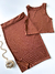 Conjunto Feminino em Ribana Regata e Saia Midi Daniele Ref. 1061