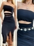 Vestido Feminino Midi em Poliamida sem Alça Recorte Triplo Thamires Ref. 1304 - PROTOCOLO MODAS
