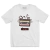 Remera blanca con un diseño de una cinta de casete retro con cara y el texto "oh nooo".