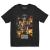 Camiseta negra con diseño de Star Wars, mostrando personajes del Bombad Batch en un fondo de acción.