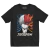 Remera negra de My Hero Academia con diseño de Todoroki, mostrando su mitad de fuego y hielo.