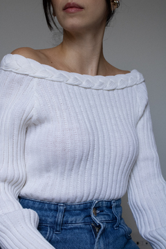 TRICOT CANELADO OFF WHITE (P/M)