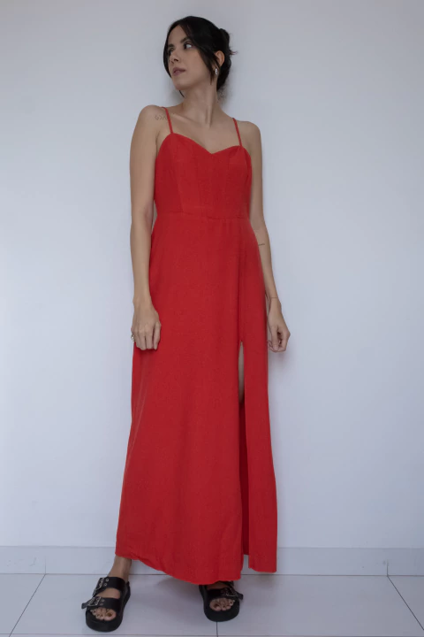VESTIDO LONGO VERMELHO (M)