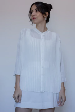 BLUSA PLISSADA ITALIANA (G) - Rediscover Brechó - Moda Circular e Atemporal