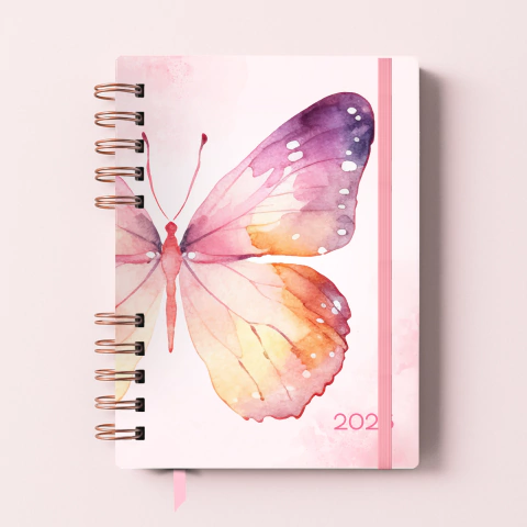 Agenda 2026 - Borboleta Aquarela (1 ou 2 dias por páginas) - comprar online