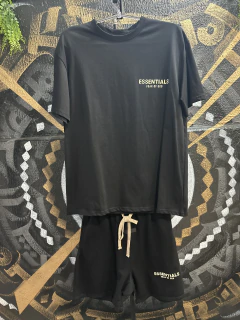 Conjunto F.O.G Essentials Camiseta Shorts Moletom Preto