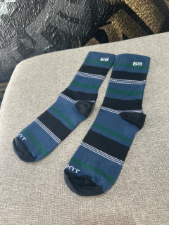 Meia listrada Blunt Azul Preto Verde Branco