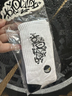 Meias Trip Side Long TPSD logo tag branco