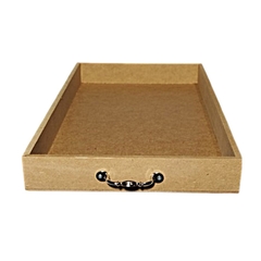 Bandeja Retangular em MDF com Alça de Metal Prata - comprar online
