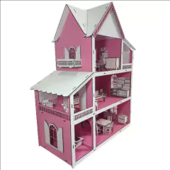 Casinha de Boneca Pintada 56cm
