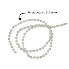 Cordão de Perola Branca 3mt x 2mm na internet