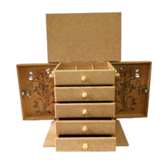 Porta Bijuteria e Colar Comoda Para Organização em MDF - Talento Artes