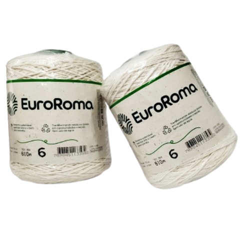 Barbante EuroRoma Cru 600gr n° 6 , n°8
