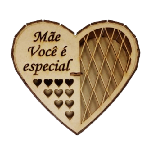 Caixa Coração Tampa Vazada Mãe Vc é Especial